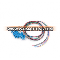 12 core SC/PC fiber optical pigtail,SC/APC 12 colors pigtail ,12-fiber 0.9mm 9/125 Single-mode LC/SC/ST/FC Bunch